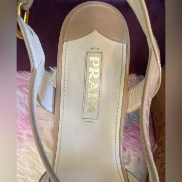 Prada Patent Leather Cork Wedge Sandal - Picture 6 of 9